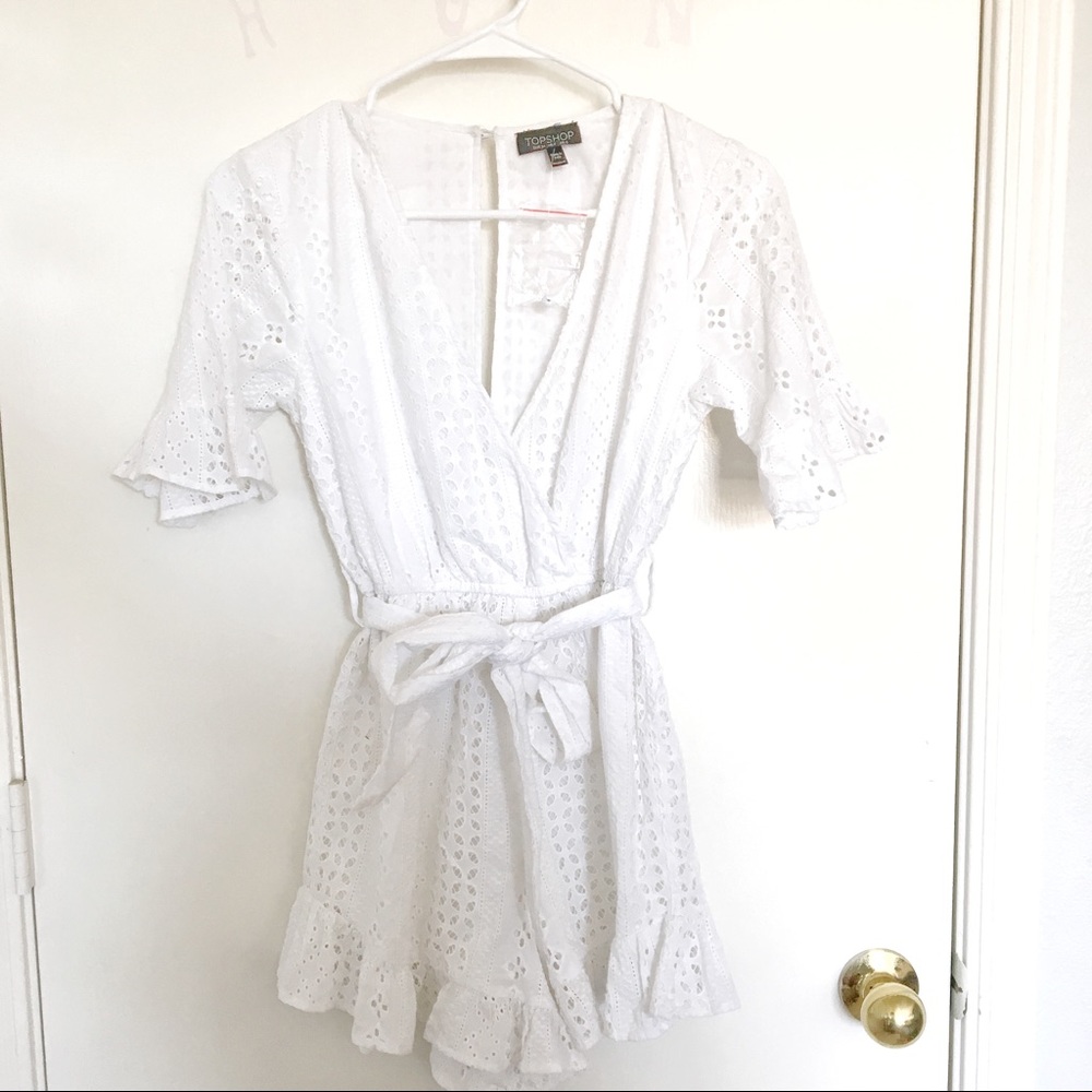 White Topshop Eyelet Romper
